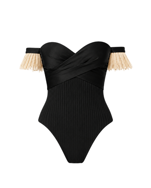 Body bustier POE ligne noire, vue de face, collection HIVA Arona Paris