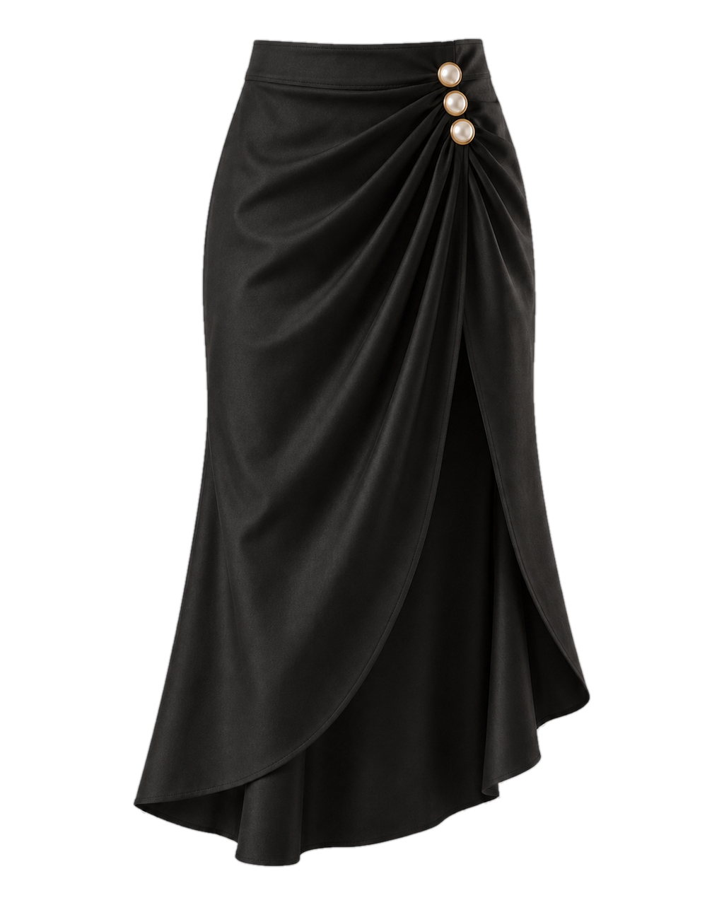Jupe midi HEIANA Noire, vue de face