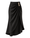 Jupe midi HEIANA Noire, vue de face