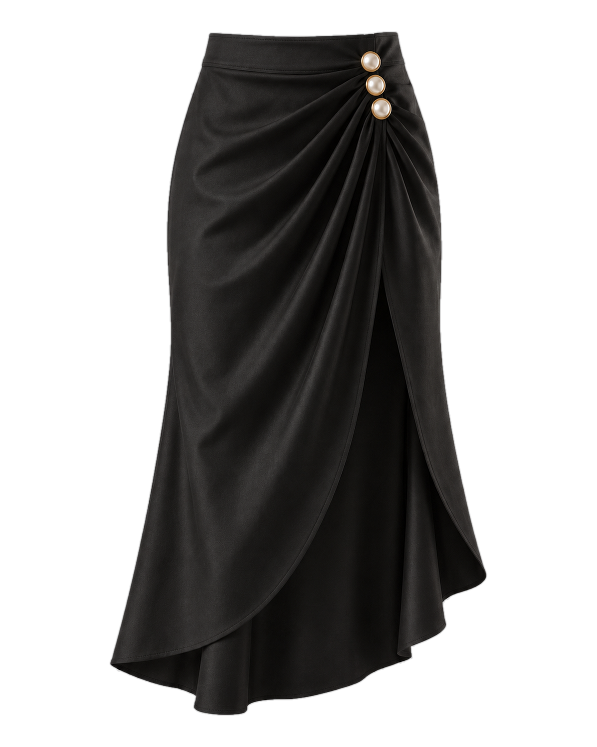 Jupe midi HEIANA Noire, vue de face