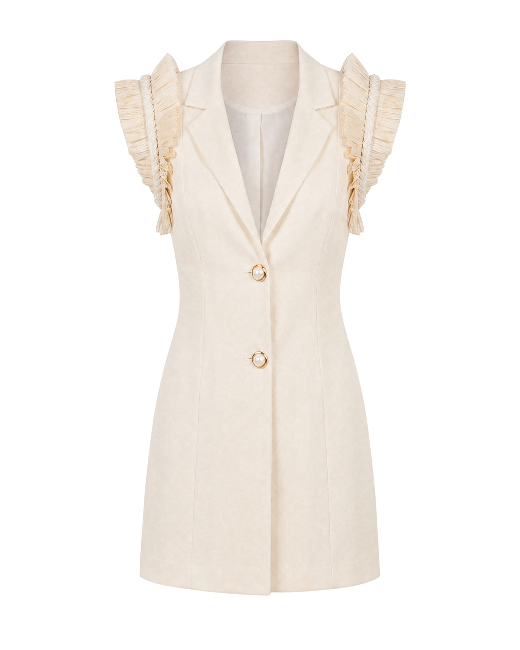 Robe blazer MOEA ligne ivoire, vue de face, collection HIVA Arona Paris
