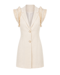 Robe blazer MOEA ligne ivoire, vue de face, collection HIVA Arona Paris
