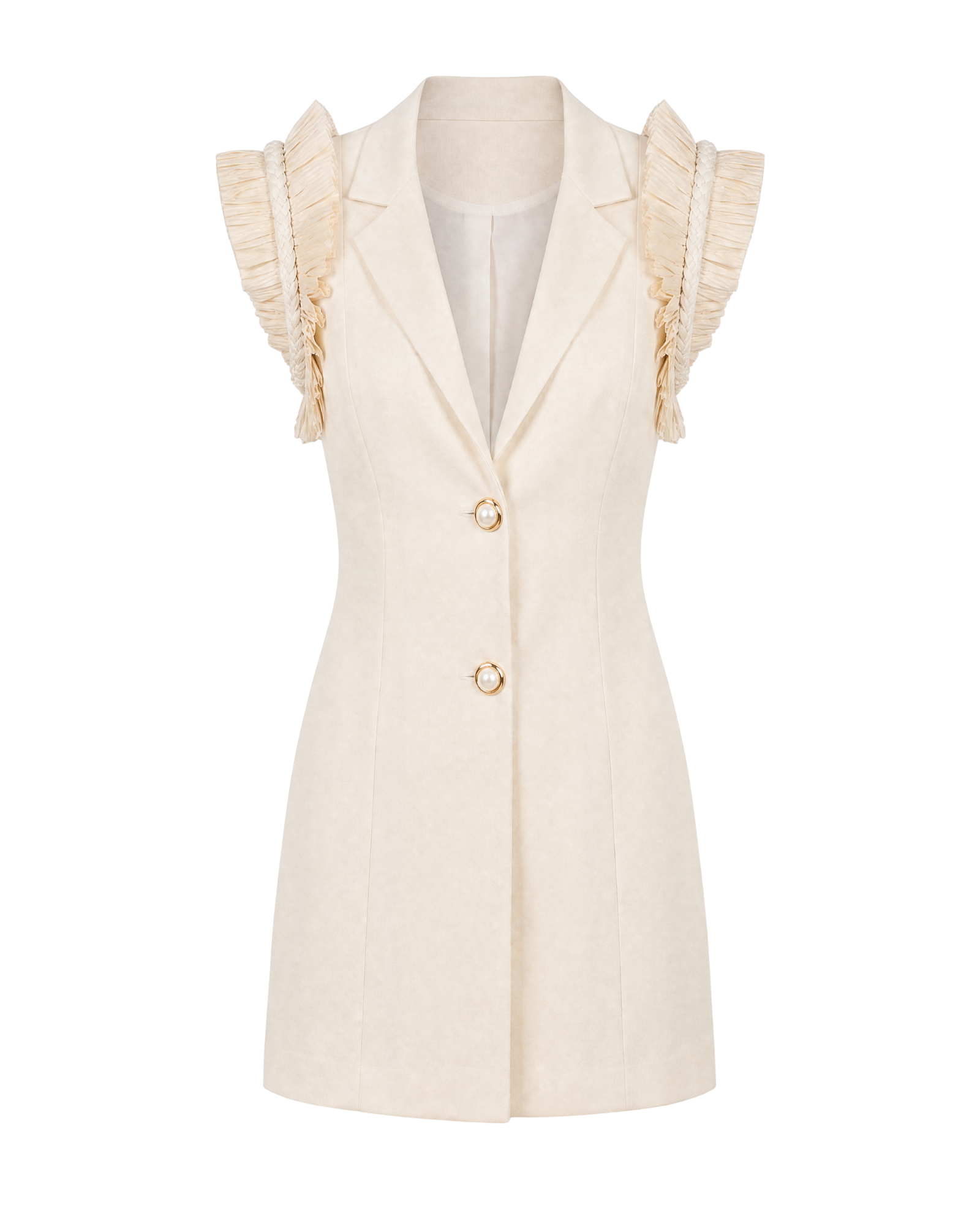 Robe blazer MOEA ligne ivoire, vue de face, collection HIVA Arona Paris