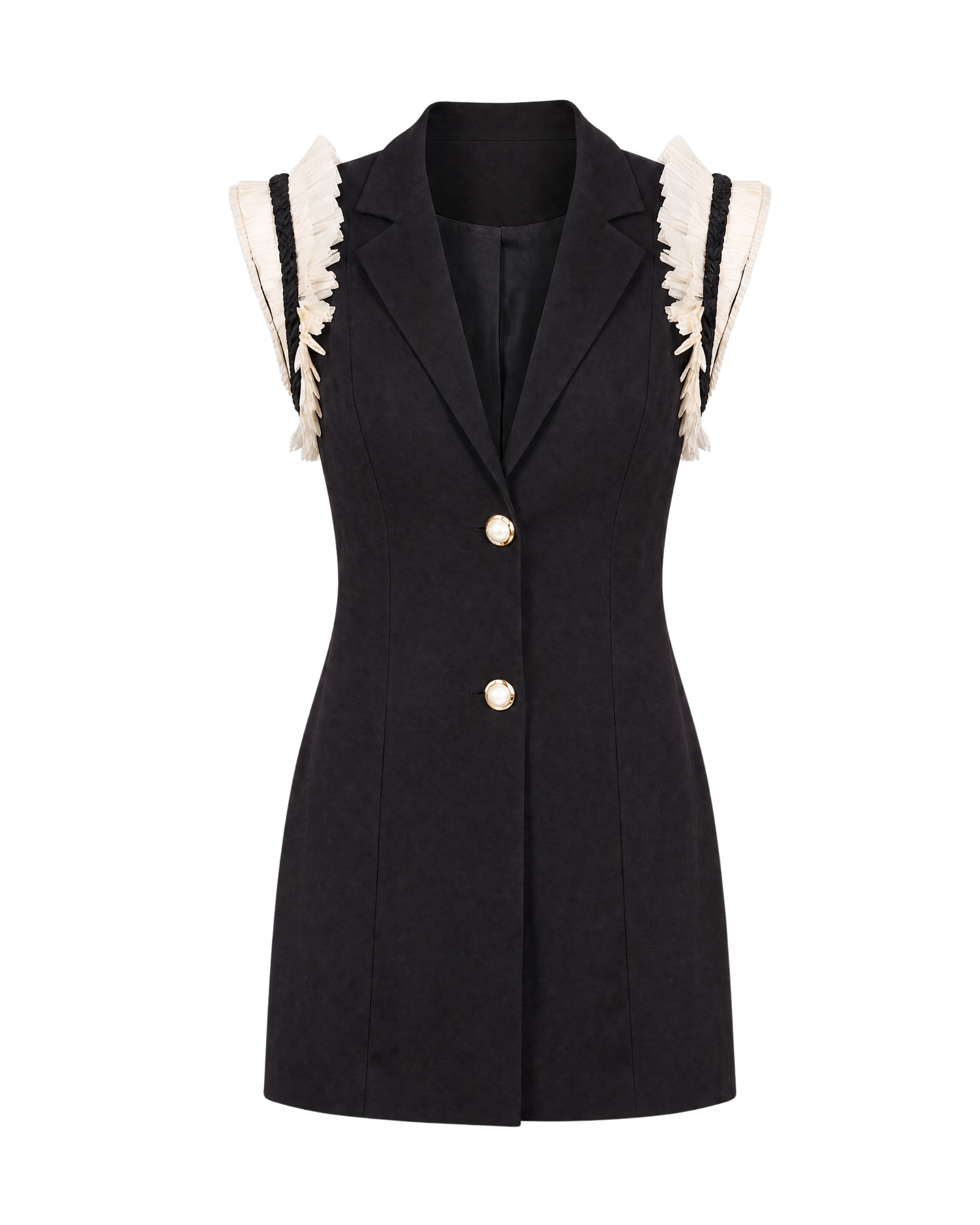 Robe blazer MOEA ligne noire, vue de face, collection HIVA Arona Paris