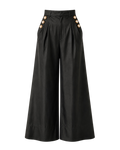 Pantalon palazzo MARAMA ligne noire, vue de face, collection HIVA Arona Paris