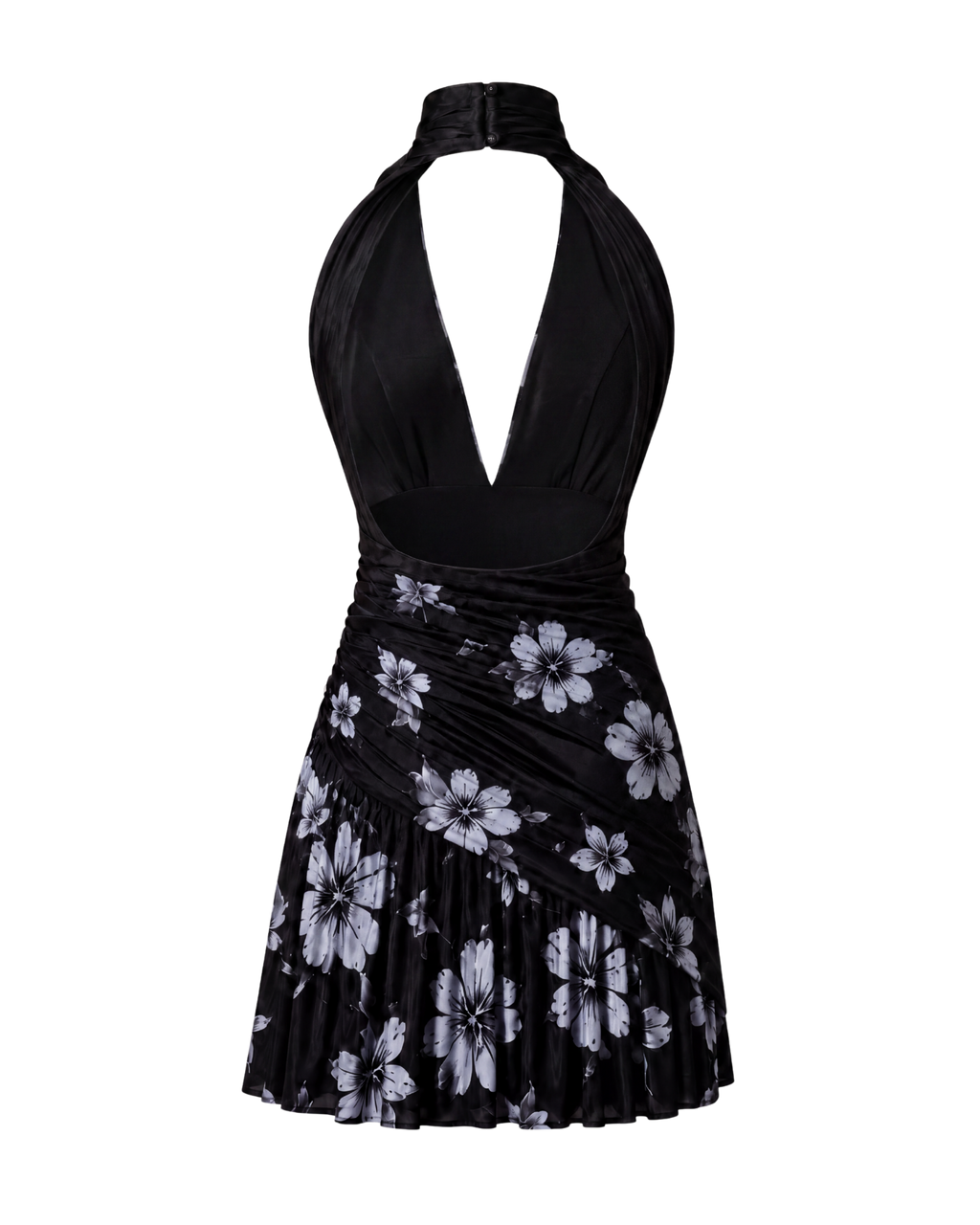 Robe tour de cou RAI ligne noire, vue de dos, collection HIVA Arona Paris