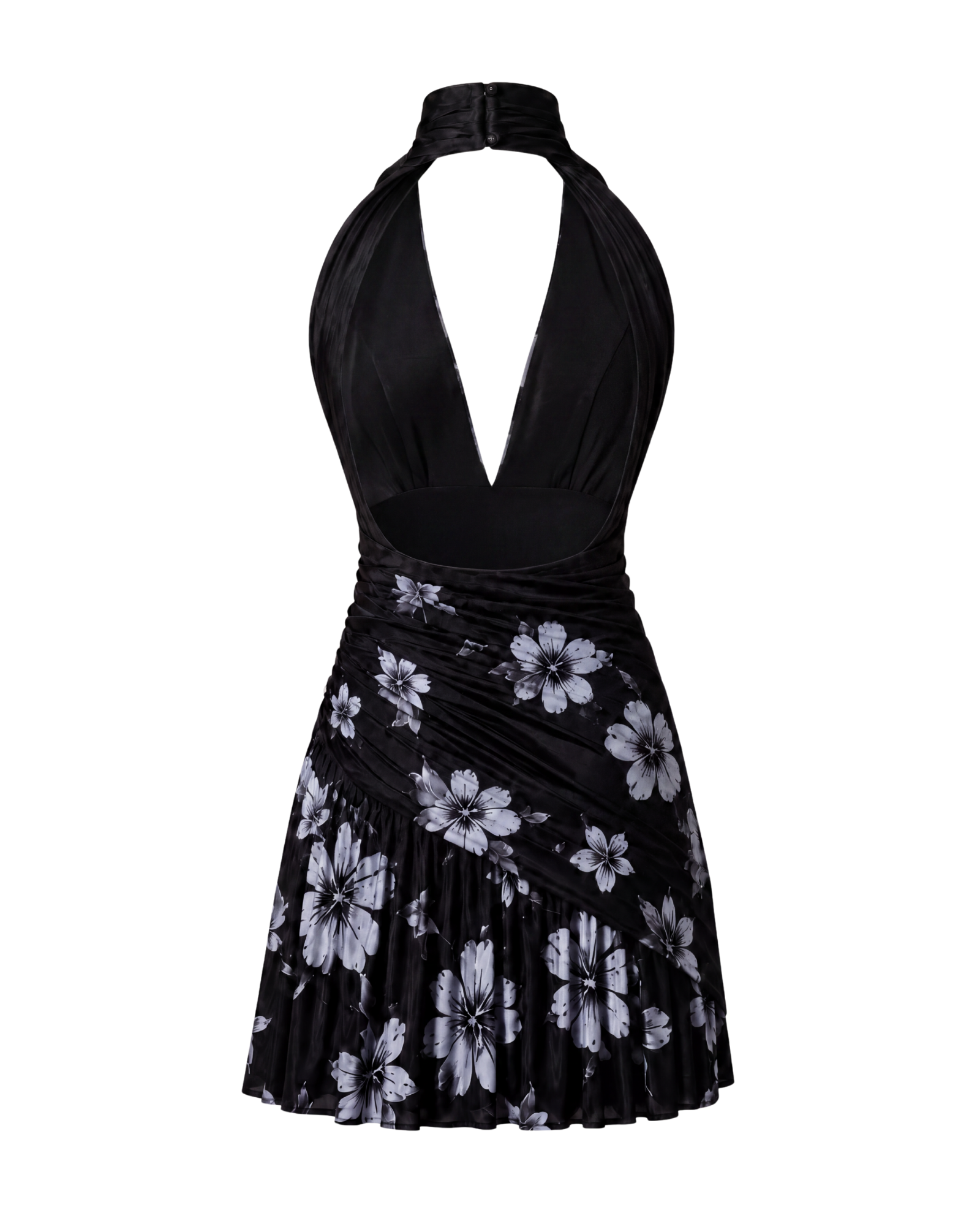 Robe tour de cou RAI ligne noire, vue de dos, collection HIVA Arona Paris
