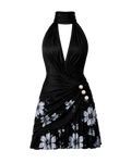 Robe tour de cou RAI ligne noire, vue de face, collection HIVA Arona Paris